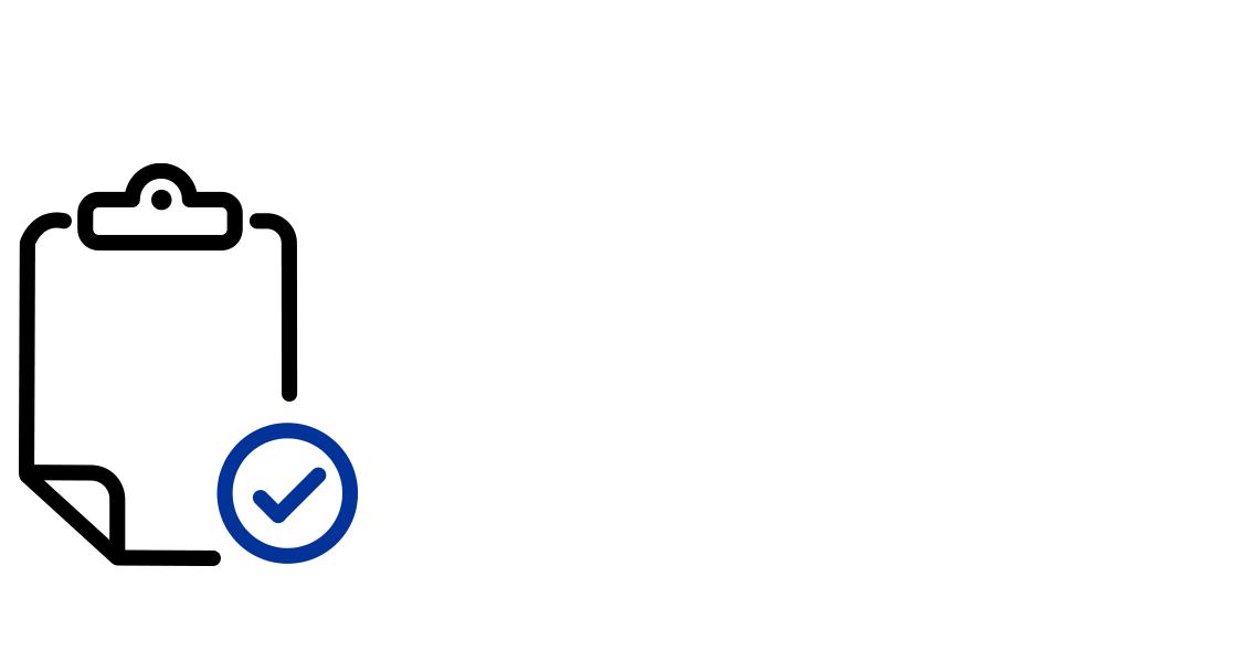 A clipboard with a checkmark icon.