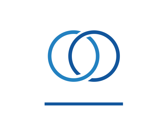 Two circles linked icon